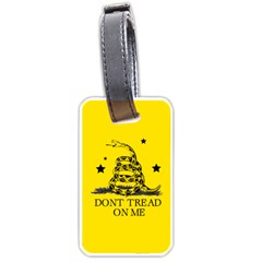 Gadsden Flag Don t Tread On Me Yellow And Black Pattern With American Stars Luggage Tag (one Side) by snek