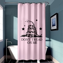 Gadsden Flag Don t Tread On Me Light Pink And Black Pattern With American Stars Shower Curtain 36  X 72  (stall)  by snek