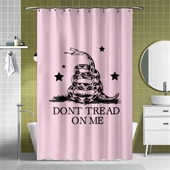 Gadsden Flag Don t Tread On Me Light Pink And Black Pattern With American Stars Shower Curtain 48  X 72  (small)  by snek