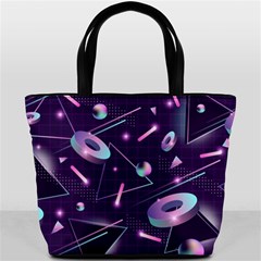 Retrowave Aesthetic Vaporwave Retro Memphis Pattern 80s Design Geometrical Shapes Futurist Pink Blue 3d Bucket Bag by genx