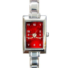 Love, Wonderful Elegant Heart Rectangle Italian Charm Watch by FantasyWorld7