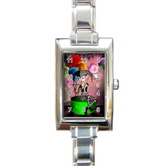 Cute Little Harlequin Rectangle Italian Charm Watch by FantasyWorld7