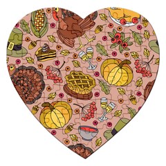 Thanksgiving Pattern Jigsaw Puzzle (heart) by Sobalvarro