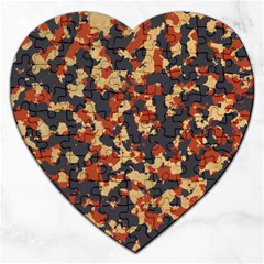 Aged Red, White, And Blue Camo Jigsaw Puzzle (heart) by McCallaCoultureArmyShop