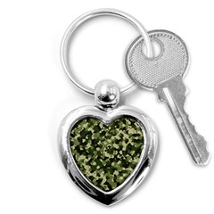 Dark Green Camouflage Army Key Chain (heart) by McCallaCoultureArmyShop