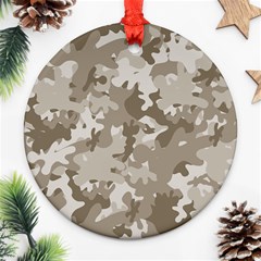 Tan Army Camouflage Round Ornament (two Sides) by mccallacoulture