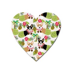 Corgis Hula Pattern Heart Magnet by Sapixe