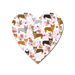 Corgis Corgi Pattern Heart Magnet by Sapixe