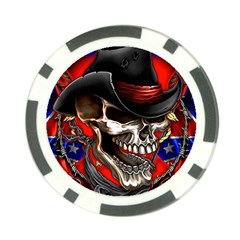 Confederate Flag Usa America United States Csa Civil War Rebel Dixie Military Poster Skull Poker Chip Card Guard (10 Pack) by Sapixe