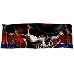 Confederate Flag Usa America United States Csa Civil War Rebel Dixie Military Poster Skull Body Pillow Case (dakimakura) by Sapixe