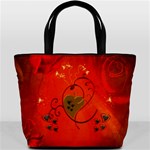 Golden Heart On Vintage Background Bucket Bag Front