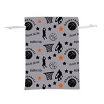 Slam Dunk Basketball Gray Lightweight Drawstring Pouch (L) Back