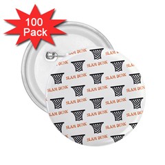 Slam Dunk Baskelball Baskets 2 25  Buttons (100 Pack)  by mccallacoulturesports