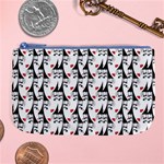 Cartoon Style Asian Woman Portrait Collage Pattern Large Coin Purse Front