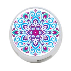 Mandala Blue 4-port Usb Hub (two Sides) by designsbymallika