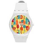 i love wine Round Plastic Sport Watch (M) Front