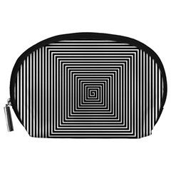 Maze Design Black White Background Accessory Pouch (large) by HermanTelo