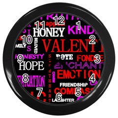 Love Friendship Friends Heart Wall Clock (black) by HermanTelo