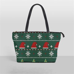 Beautiful Knitted Christmas Pattern Classic Shoulder Handbag by Vaneshart