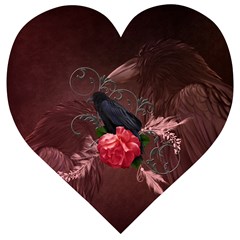 Wonderful Crow Wooden Puzzle Heart by FantasyWorld7