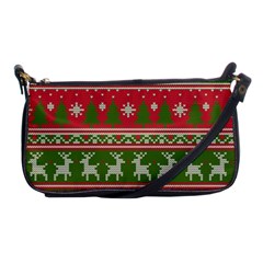 Christmas Knitting Pattern Shoulder Clutch Bag by Vaneshart