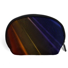 Rainbow Waves Mesh Colorful 3d Accessory Pouch (large) by HermanTelo