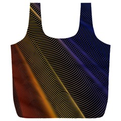 Rainbow Waves Mesh Colorful 3d Full Print Recycle Bag (xxl) by HermanTelo