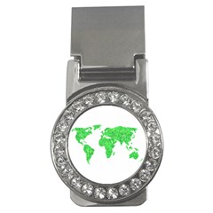 Environment Concept World Map Illustration Money Clips (cz)  by dflcprintsclothing