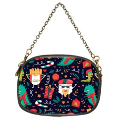 Colorful Funny Christmas Pattern Cute Cartoon Chain Purse (two Sides) by Vaneshart