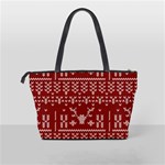 Beautiful Knitted Christmas Pattern Red Classic Shoulder Handbag Back