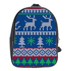 Knitted Christmas Pattern School Bag (xl) by Vaneshart