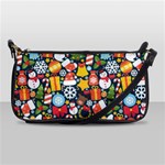 Colorful Pattern With Decorative Christmas Elements Shoulder Clutch Bag Front