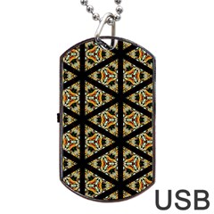 Pattern Stained Glass Triangles Dog Tag Usb Flash (two Sides) by HermanTelo