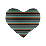 Stripey 10 Standard 16  Premium Flano Heart Shape Cushions Front