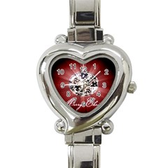 Merry Christmas Ornamental Heart Italian Charm Watch by christmastore