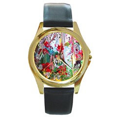 Eden Garden 1 6 Round Gold Metal Watch by bestdesignintheworld