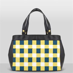 Diagonal Checkered Plaid Seamless Pattern Oversize Office Handbag (2 Sides) by Wegoenart