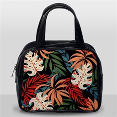 Fashionable Seamless Tropical Pattern With Bright Pink Yellow Plants Leaves Classic Handbag (one Side) by Wegoenart