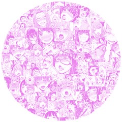 Pink Hentai  Wooden Puzzle Round by thethiiird