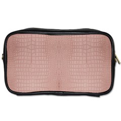 Pink Alligator Print Toiletries Bag (two Sides) by LoolyElzayat