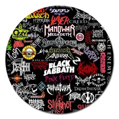 Metal Bands College Magnet 5  (round) by Sudhe