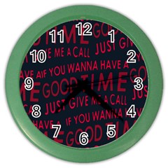 Motivational Phrase Motif Typographic Collage Pattern Color Wall Clock by dflcprintsclothing