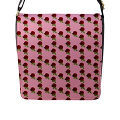 Rose In Pink Flap Closure Messenger Bag (l) by snowwhitegirl