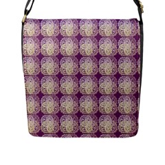 Doily Only Pattern Purple Flap Closure Messenger Bag (l) by snowwhitegirl