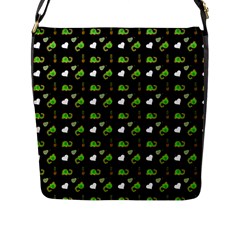 Green Elephant Pattern Flap Closure Messenger Bag (l) by snowwhitegirl