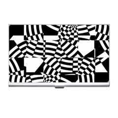 Black And White Crazy Pattern Business Card Holder by Sobalvarro