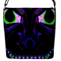 Demon Ethnic Mask Extreme Close Up Illustration Flap Closure Messenger Bag (s)