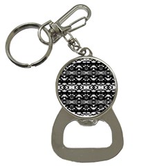 Black And White Modern Ornate Stripes Design Bottle Opener Key Chain by dflcprintsclothing