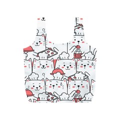 Cute Cat Chef Cooking Seamless Pattern Cartoon Full Print Recycle Bag (s) by Vaneshart