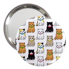 Cat Kitten Seamless Pattern 3  Handbag Mirrors by Vaneshart